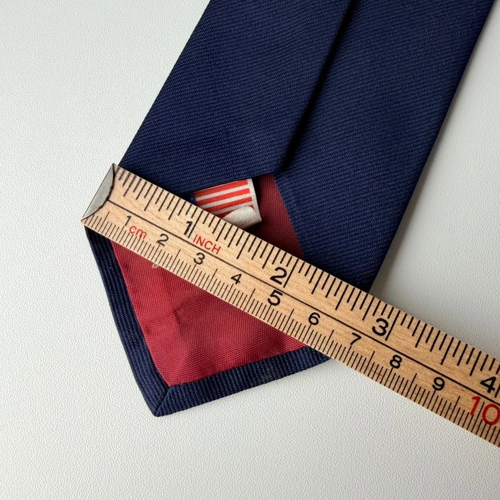 Vintage Disney Mickey Mouse Navy Blue Embroidered Silk Blend Necktie Made in USA